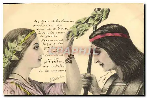 Ansichtskarte AK Fantaisie Illustrateur Femmes Les grecs et les romains