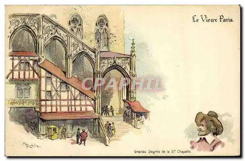 Cartes postales Le Vieux Paris Au Bon Marche Grands degres de la Ste Chapelle