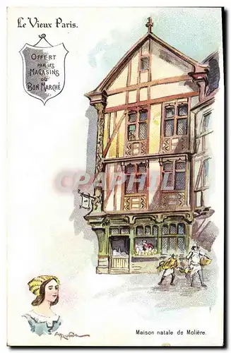 Cartes postales Le Vieux Paris Au Bon Marche Maison natale de Moliere Maison Boucicaut