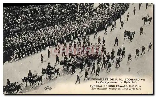 Cartes postales Funerailles de SM Edouard VII Le cortege sortant de Hyde Park London Londres