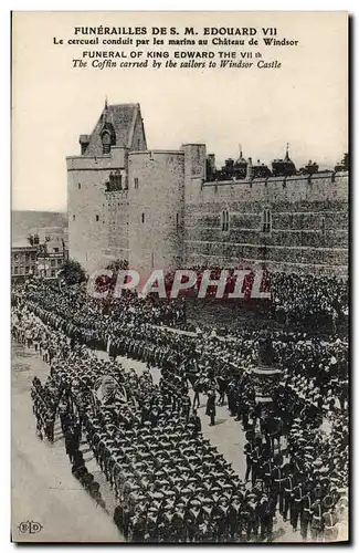 Cartes postales Funerailles de SM Edouard VII Le cercuil conduit par les marins au chateau de Windsor