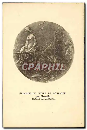 Cartes postales Medaille de Cecile de Gonzague par Pisanello Cabinet des Medailles Licorne