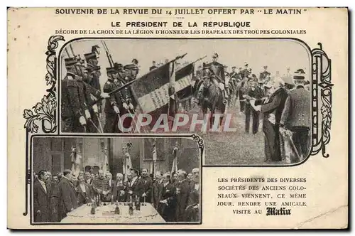 Ansichtskarte AK Medaille Revue du 14 juillet Le Matin Croix de al Legion d&#39honneur Troupes coloniales Miltiar