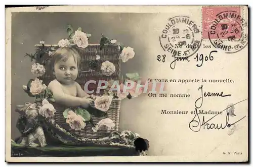 Cartes postales Fantaisie Bebe Enfant Avis de Naissance