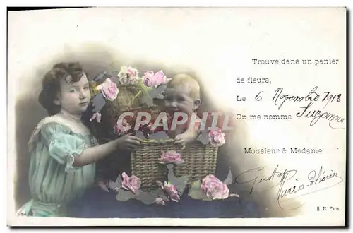Cartes postales Fantaisie Bebe Enfant Avis de Naissance Suzanne