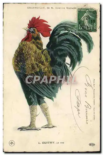 Cartes postales Theatre Edmond Rostand Guitry Le coq