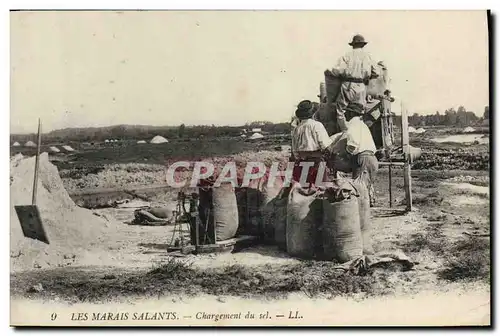 Cartes postales Folklore Marais Salants Chargement du sel