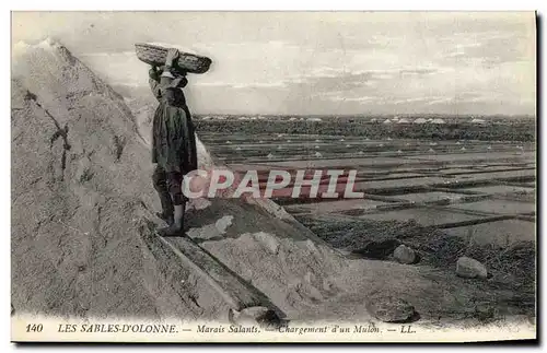 Cartes postales Folklore Marais Salants Chargement d&#39un mulon Les Sables d&#39Olonne
