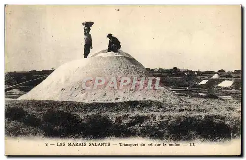 Cartes postales Folklore Marais Salants Transport du sel sur le mulon