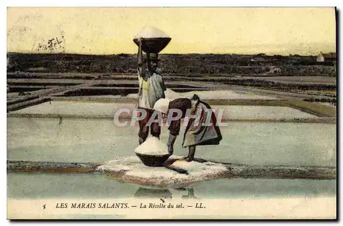 Cartes postales Folklore Marais Salants La recolte du sel