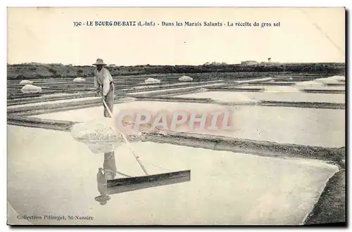 Cartes postales Folklore Marais Salants Le Bourg de Batz La recolte de gro sel