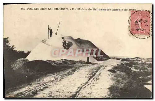 Cartes postales Folklore Marais Salants Du Pouliguen au Croisic Un mulon de sel dans les marais de Batz
