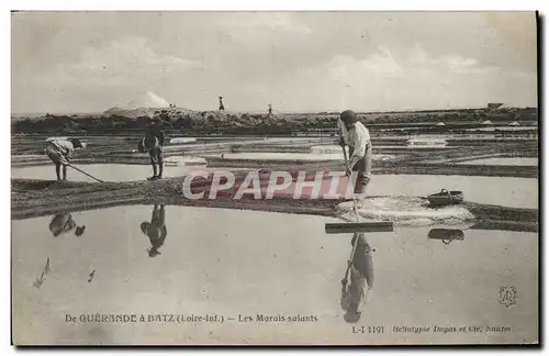 Cartes postales Folklore Marais Salants De Guerande a Batz