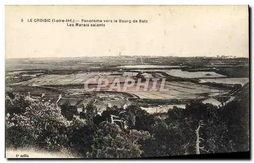 Cartes postales Folklore Marais Salants Le Croisic Panorama vers le Bourg de Batz