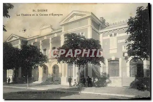 Ansichtskarte AK Banque Digne Le theatre et la Caisse d&#39Epargne