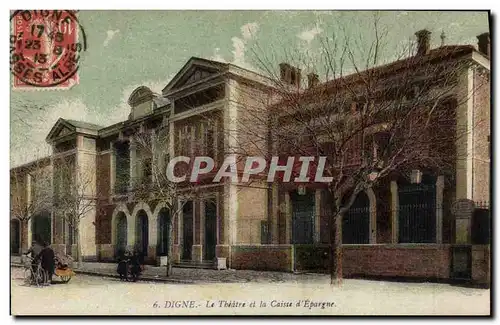 Cartes postales Banque Digne Le theatre et la Caisse d&#39Epargne