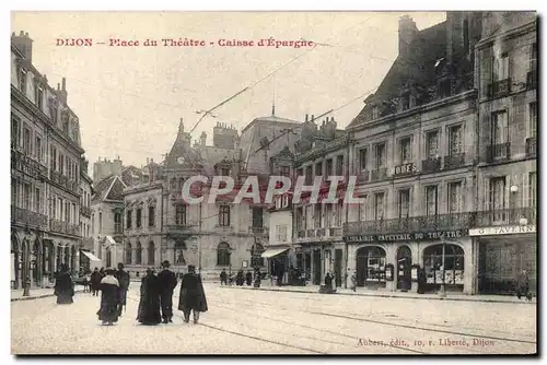 Cartes postales Banque Caisse d&#39Epargne Dijon Place du theatre Librairie Papeterie du theatre