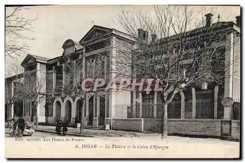 Ansichtskarte AK Banque Digne Le theatre et la Caisse d&#39Epargne