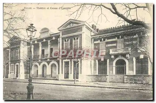 Cartes postales Banque Digne Theatre et Caisse d&#39Epargne