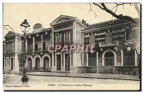Cartes postales Banque Digne Le theatre et la Caisse d&#39Epargne