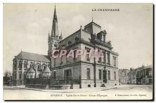 Ansichtskarte AK Banque Epernay Eglise Notre Dame Caisse d&#39Epargne