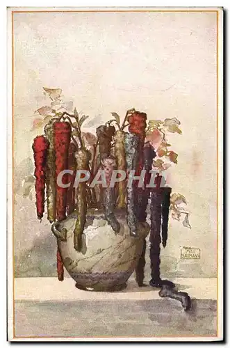 Cartes postales Fantaisie Illustrateur Max Baumann Blumen in Vasen