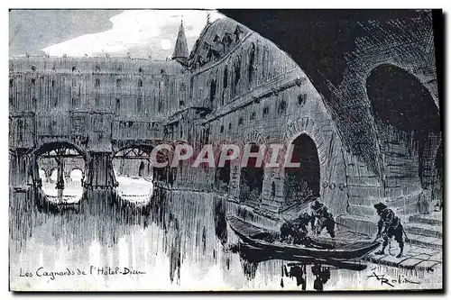 Cartes postales Le Vieux Paris Les cagnards de l&#39Hotel Dieur