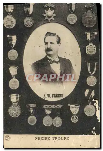 Cartes postales Militaria Medaille Freire TRoupe