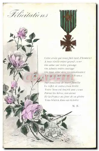 Cartes postales Militaria Medaille