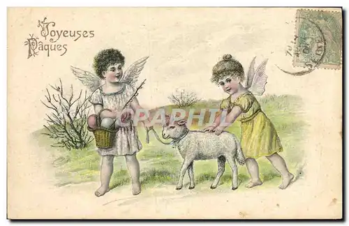 Cartes postales Fantaisie Ange Anges Mouton Agneau