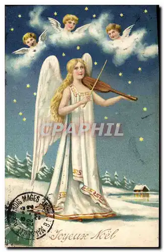Cartes postales Fantaisie Ange Anges Noel Violon
