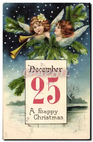 Cartes postales Fantaisie Ange Anges 25 decembre Noel