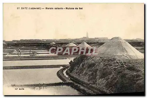 Ansichtskarte AK Folklore Marais salants Mulons de sel Batz