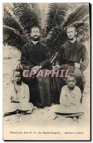 Cartes postales Missions du PP du Saint Esprit Maitres et eleves