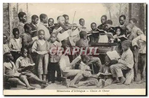 Cartes postales Missions d&#39Afrique Classe chant piano