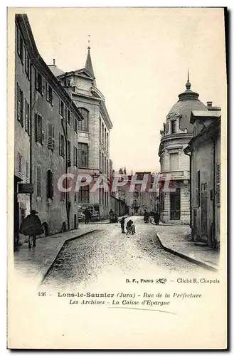 Cartes postales Banque Lons le Saulnier Rue de la Prefecture Les archives Caisse d&#39Epargne