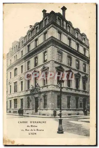 Ansichtskarte AK Banque Caisse d&#39Epargne du Rhone Rue de la Bourse Lyon