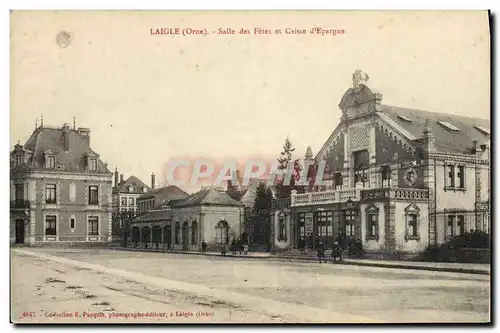 Cartes postales Banque Laigle Salle des fetes et Caisse d&#39Epargne