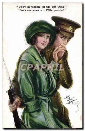 Ansichtskarte AK Fantaisie Illustrateur Femme Soldat Militaria