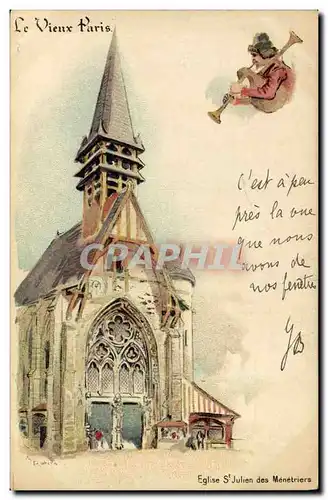 Cartes postales Vieux Paris Eglise St Julein des Menetriers