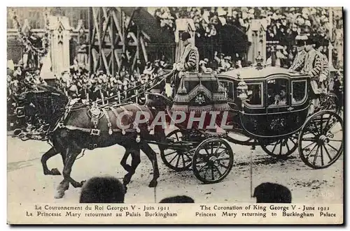 Cartes postales Le couronnement du roi George V Juin 1911 La Princesse Mary retournant au Palais Buckingham