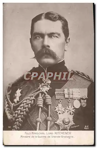 Cartes postales Feld Marechal lord Kitchener Ministre de la guerre de Grande Bretagne