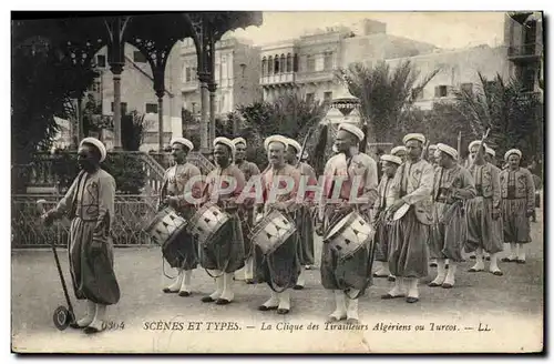 Cartes postales Militaria La clique des Tirailleurs algeriens ou Turcos