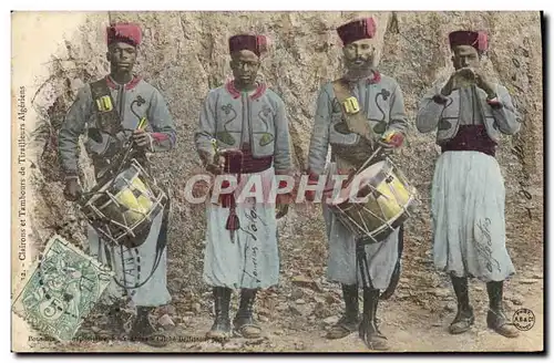 Cartes postales Militaria Clairons et Tambours de Tirailleurs Algeriens