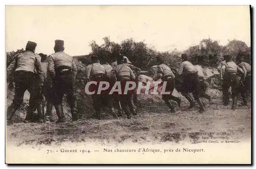 Cartes postales Militaria Nos chasseurs d&#39Afrique pres de Nieuport