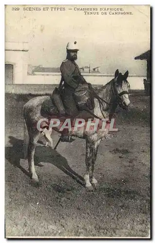 Cartes postales Militaria Chasseurs d&#39Afrique Tenue de campagne