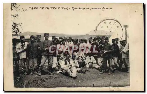 Cartes postales Militaria Camp de Chibron Epluchage de pommes de terre