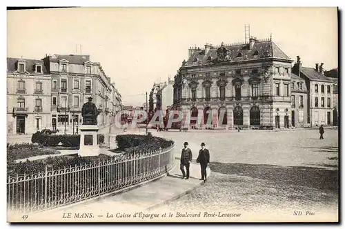 Ansichtskarte AK Banque Le Mans La Caisse d&#39Epargne et le boulevard Rene Levasseur