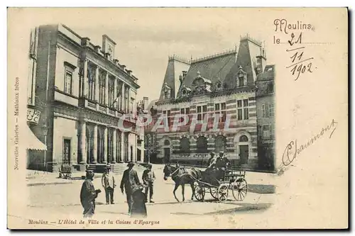 Ansichtskarte AK Banque Moulins L&#39hotel de ville et la Caisse d&#39Epargne