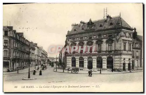 Ansichtskarte AK Banque Le Mans la Caisse d&#39Epargne et le boulevard Levasseur